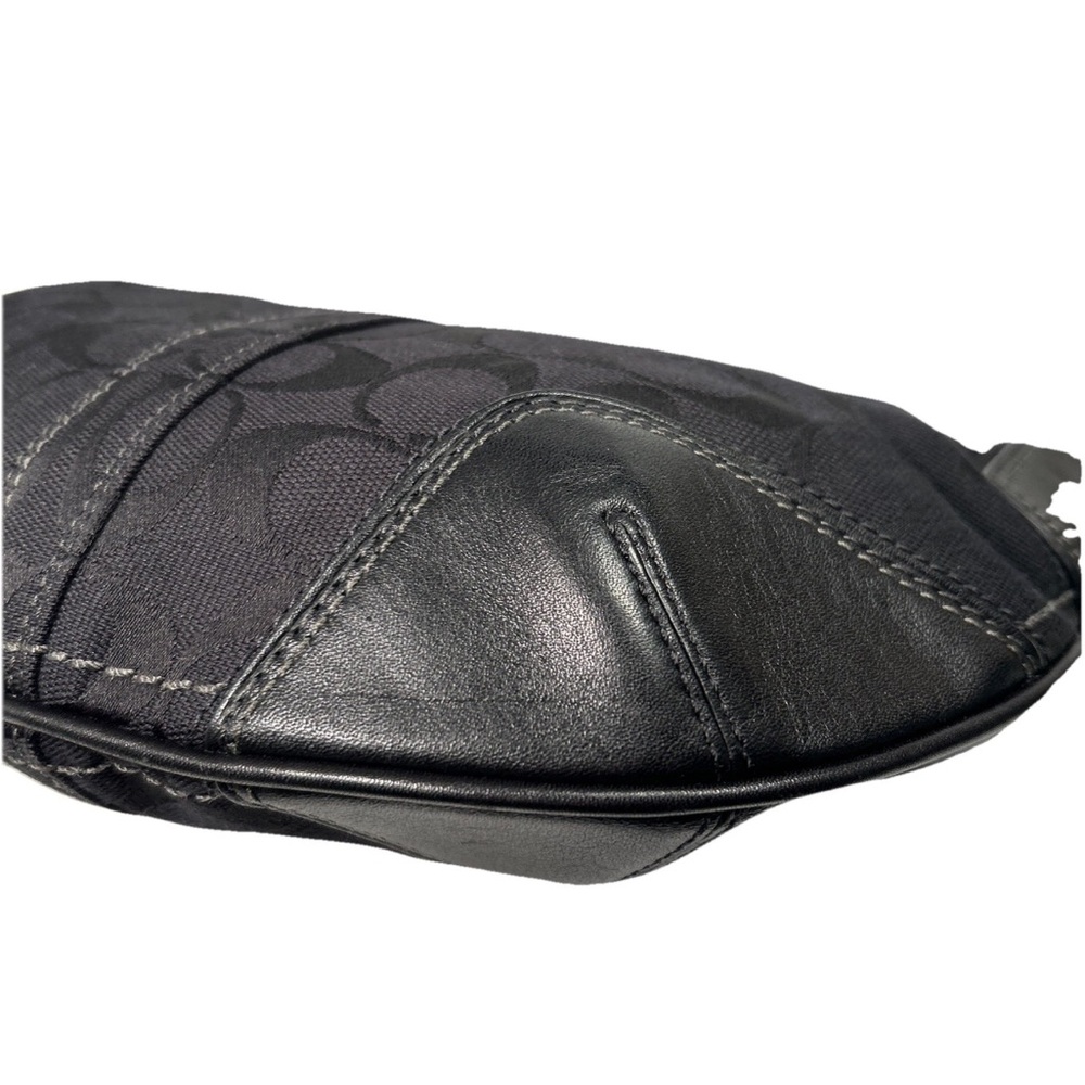Y2K Coach Hampton Signature Jacquard Shoulder Hobo Bag Black Small Purse # 11371 - Picture 8 of 16